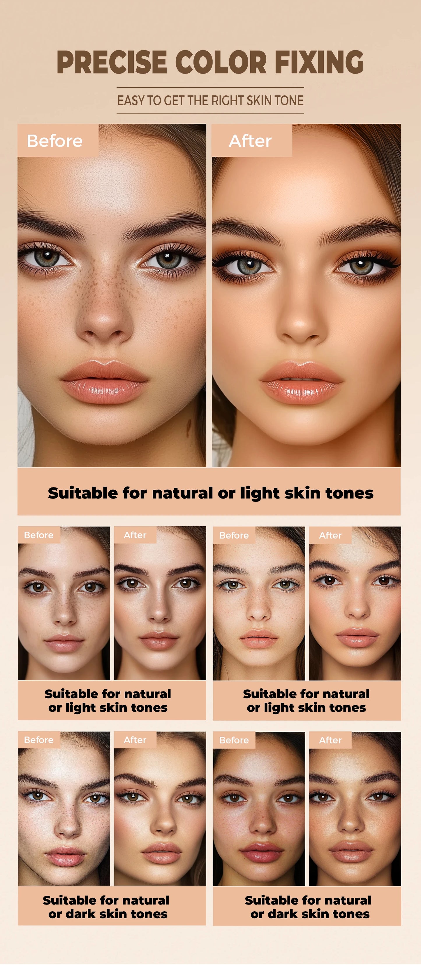 Waterproof Full Coverage Concealer for Tattoos, Scars - Natural Finish Foundation for All Skin Tones & Types