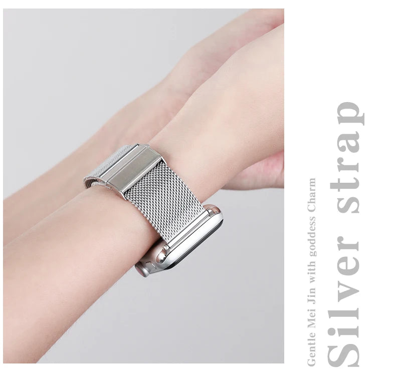 Sports Metal Strap for Apple Watch 8 7 6 5 4 SE 3 2 1 Fashion Stainless Steel Watchband for Apple Watch Band 44mm 42mm 40mm 38mm