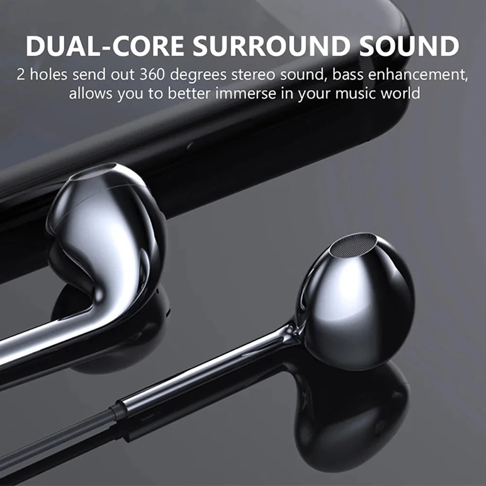 Type C Wired Earphones In Ear Headset Game 3.5mm Wired Headphones with Microphone Bass Stereo Earbuds In-line Control For Phones Viralgem Store