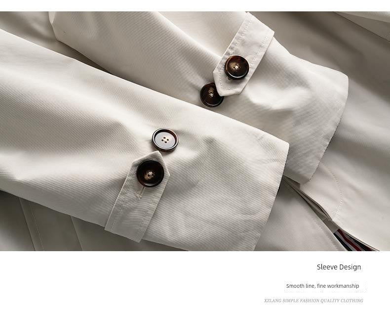 2024 Spring & Fall New Arrival K-style Loose Lapels Men's Mid-Length Trench Coat Japanese-Style Retro Casual Korean Coat Men Viralgem Store