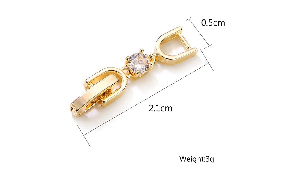 Uilz Fashion 1 Pcs Round Cz Zirconia White Rose Gold Color Extenders Extension Clasp for Bracelet or Necklace