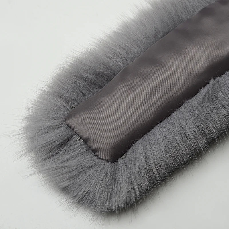 Women Faux Fox Fur Collar Shawl Furry Fur Collar For Winter Coat Hood Fur Decor Fake Fur Scarf Parkas Coat Fur Collar Scarves Viralgem Store