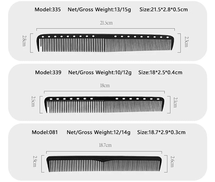 14 Size Hair Comb Anti-static Straight Hair Combs Brushes Salon Hairdressing Hair Combs Hair Styling Tools Barber Accessories