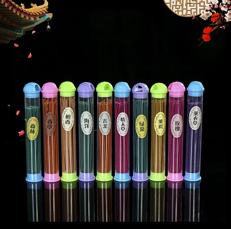 1Box about 50Pcs Mini Incense Stick with A Small Holder Lots of Scents