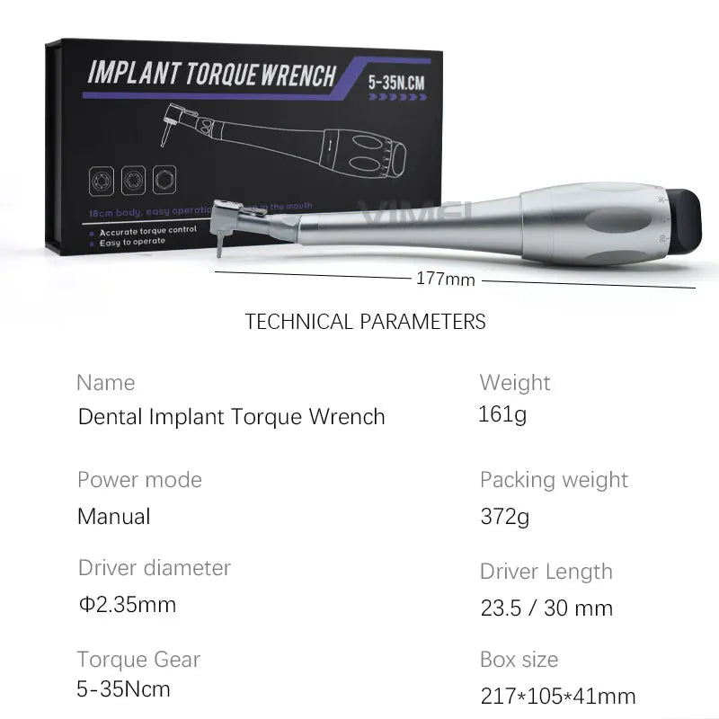 Universal Dental Implant Torque Wrench with 12 Driver Head Kit Hand Driver Screw Handpiece Dental Implant Tool Viralgem Store