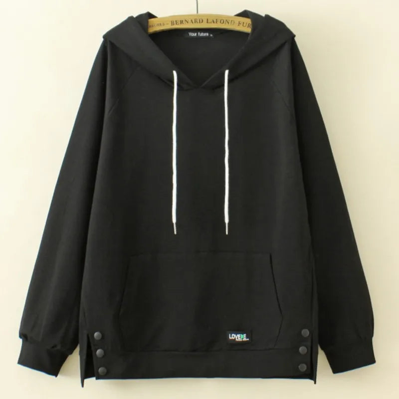 2023 Autumn Women Clothes Plus Size Hoodie Loose Casual Hooded Sweatshirt Curve Female S73 2315