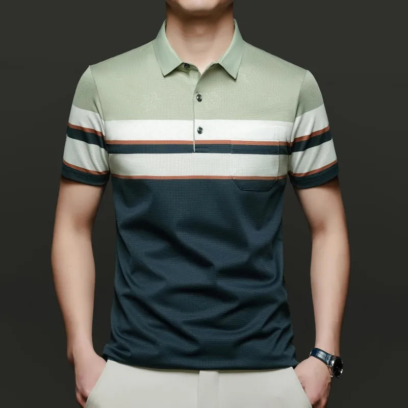 Top Grade Summer Brand Polo Shirts For Men Designer Summer Stripped Luxury Short Sleeve Slim Casual Tops Fashions Men Clothes Viralgem Store
