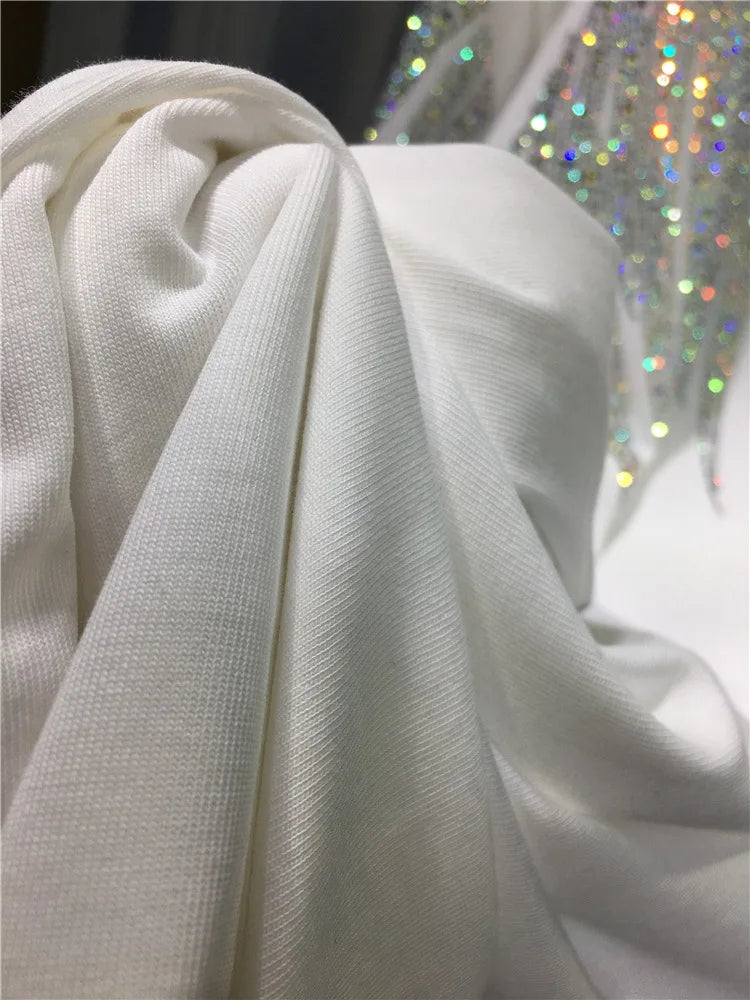 Women Tops Sequin Print Tees Round Neck Half Sleeve Loose Casual Regular Splice T Shirts Simple Hot Drilling Mid Length Top