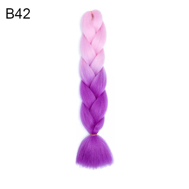 Synthetic Ombre Braiding Hair 24Inch 1Pack Pre Stretched Box Jumbo Colorful Crochet  Extensions for Women Viralgem Store