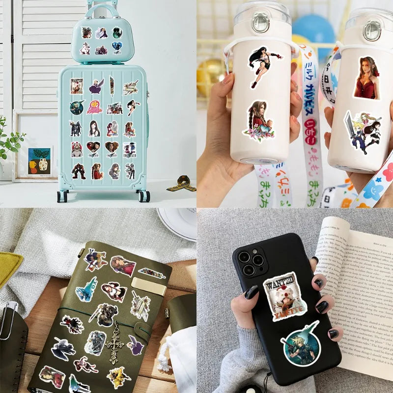 60pcs FINAL FANTASY Cartoon Stickers Suitcase Water Cup Stationery Mobile Phone Car Scooter Laptop Decorative Stickers Viralgem Store