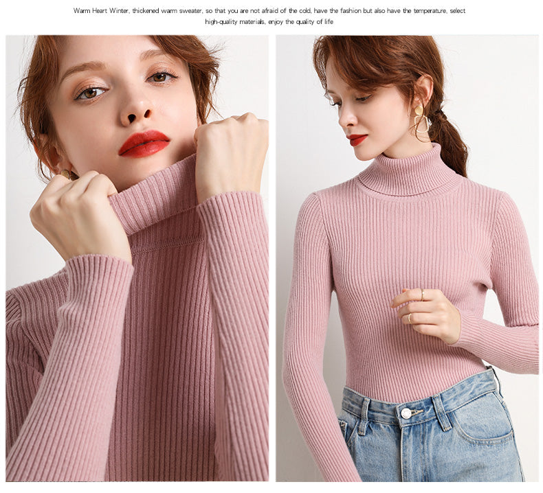 Women Turtleneck Sweater Knitted Soft Pullovers Cashmere Jumpers Basic Soft Sweaters For Women 2024 Autumn Winter