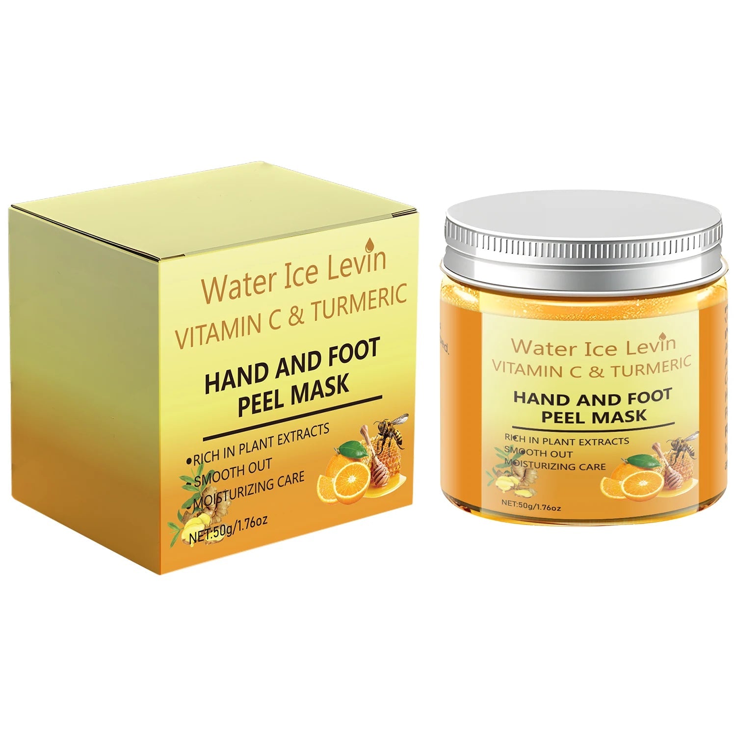 Vitamin C Turmeric Hand Foot Peel Mask - Exfoliating Treatment, Plant Extracts, Moisturizing Care, Winter Renewal Viralgem Store