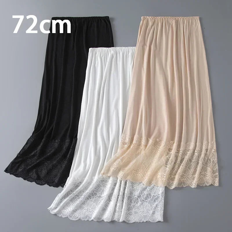 3 Lengths Underskirt Half Slips Dress For Women Summer Thin Ice Silk High Waist Elastic Anti-Penetrating Underskirt Lining Viralgem Store