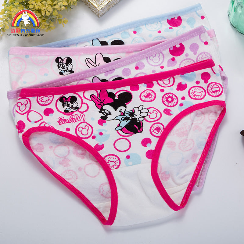 4pcs/set Disney Girls Cartoon Mickey Mouse Underpants 2-10years Old Children Classic Pop Pure Cotton Boxers Minnie Birthday Gift Viralgem Store