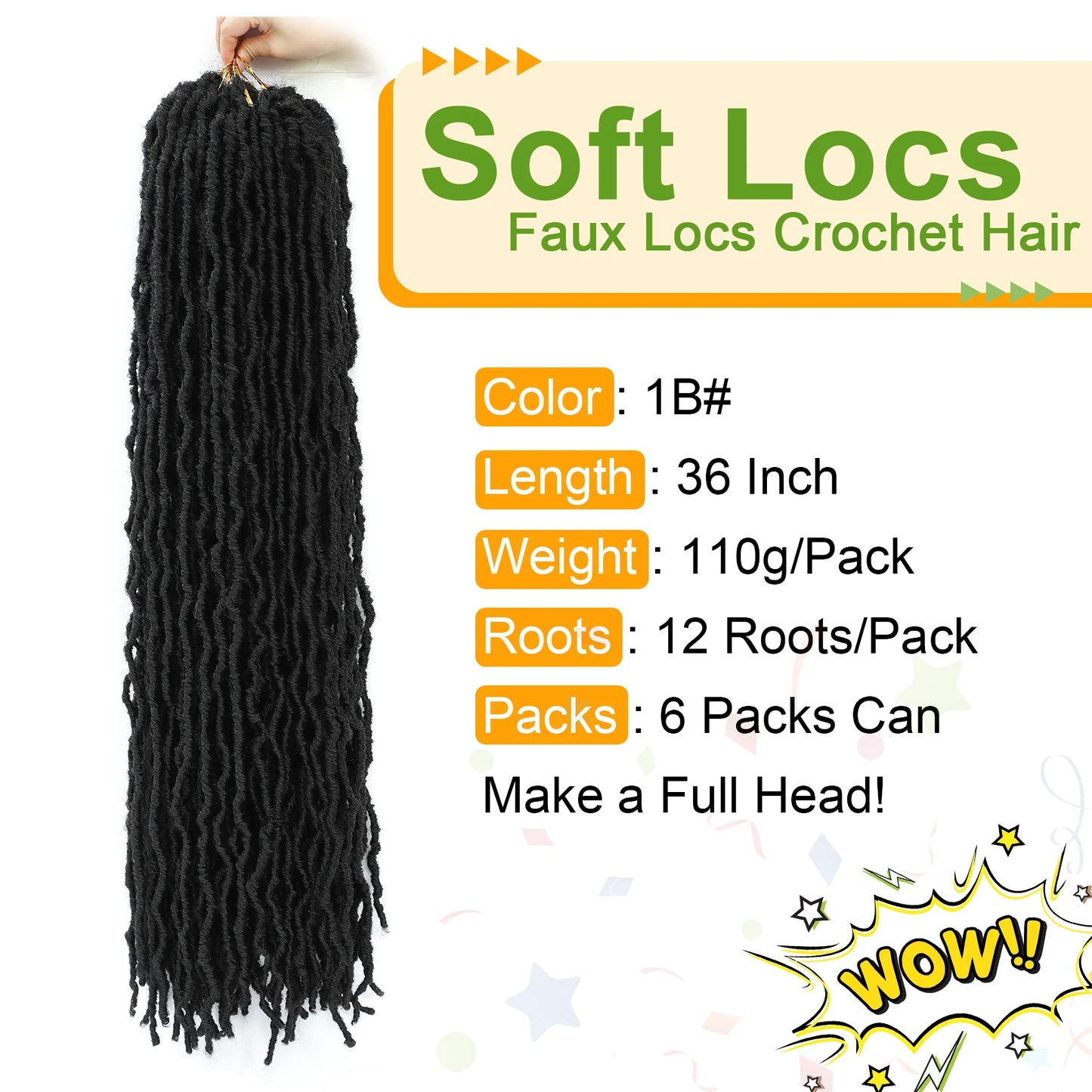 36 Inch Faux Locs Crochet Hair Extensions For Women Soft Locs Crochet Braids Faux Locs Dreadlocks Synthetic Hair Extensions