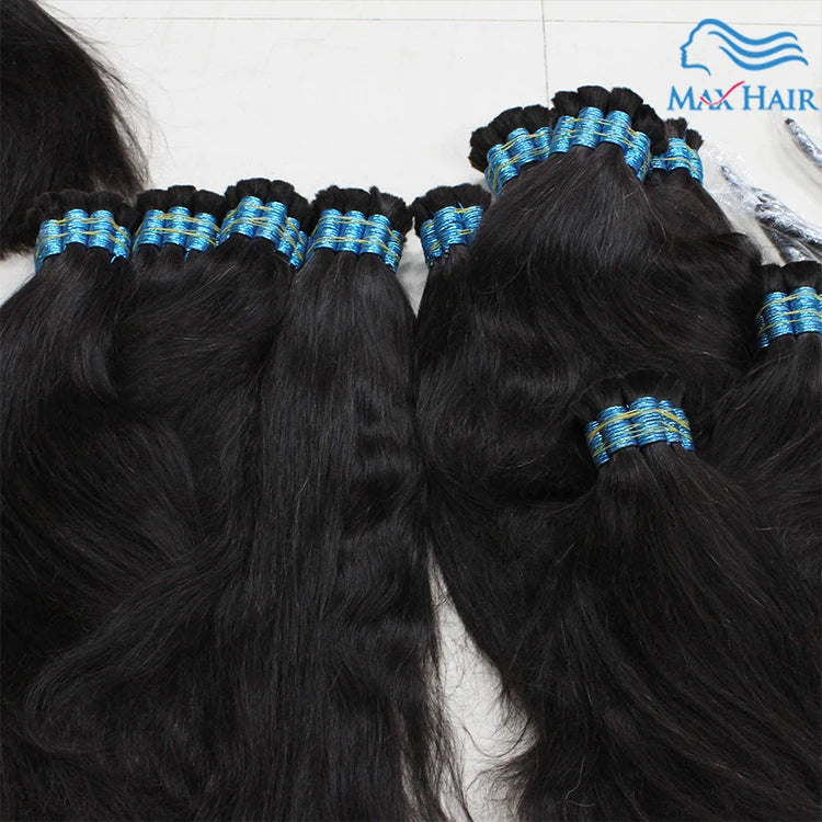 Wholesale Natural Human Hair For Braiding Straight Indian Hair Vietnam Virgin Bundles Afro Black Bulk 100% Human Hair Extension Viralgem Store
