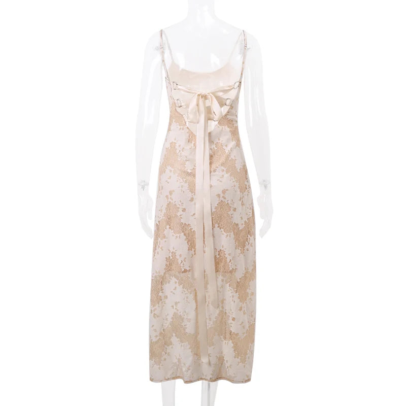 WhereMery New Bandage Backless Print Maxi Dress Elegant Spaghetti Straps Sleeveless Dresses Fashion 2023 Evening Party Club Robe