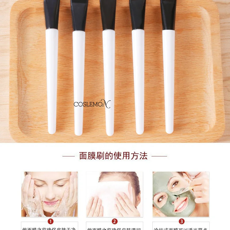 1/3/6pcs Face Skin Care Tools Mask Mud Mixing Brush White Acrylic Handle Fiber Hair Cosmetic Applicator DIY Beauty Tools