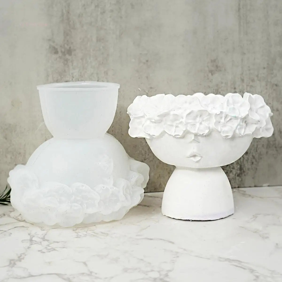 Wreath Girl Candle Cup Holder Silicone Mold Vase Garland Girl Flower Pot Gypsum Resin Epoxy Mould DIY Handmade Home Decor Gift