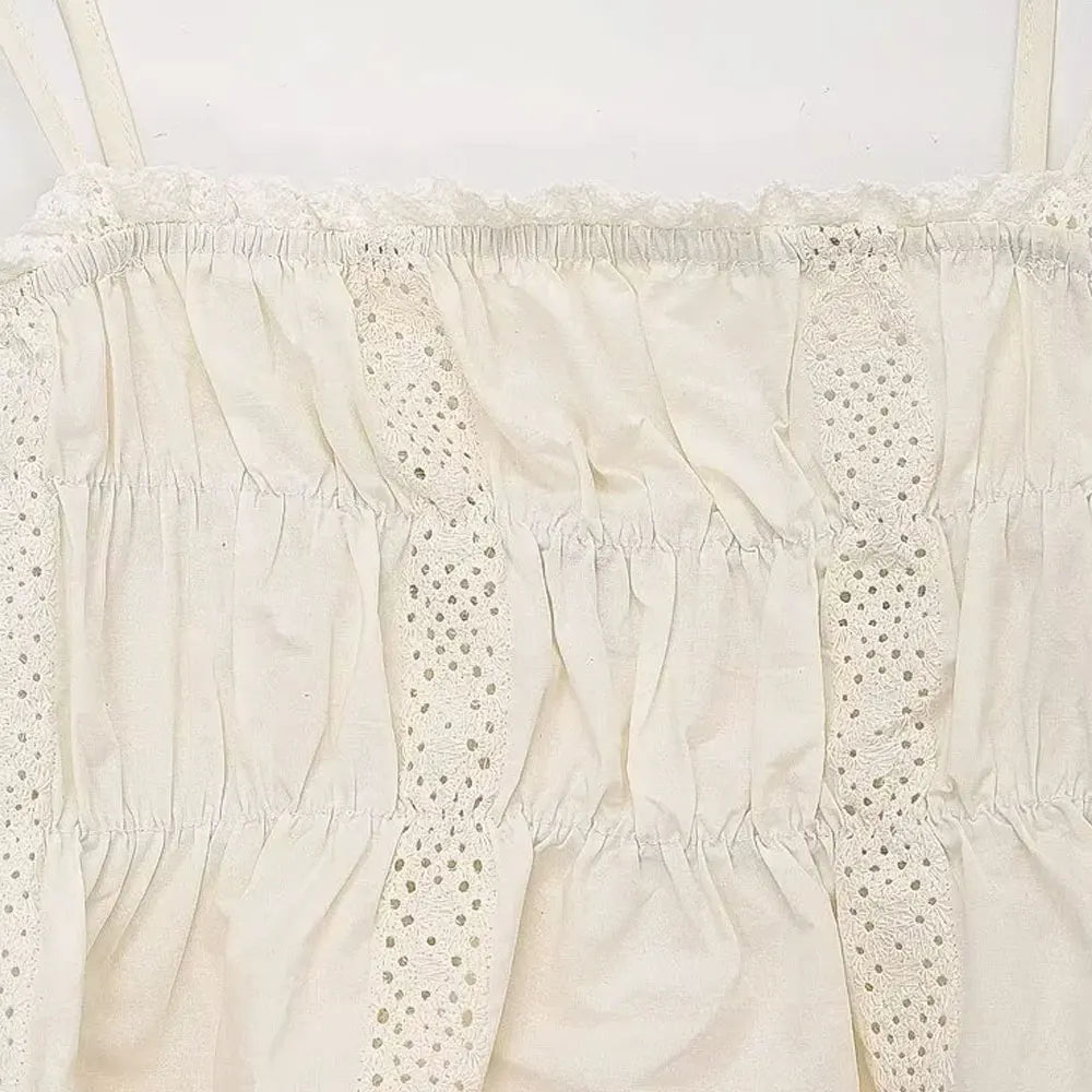 TRAF Women Fashion Embroidery Cropped Tank Tops And High Elastic Waist Shorts Female Two Piece Sets Mujer Viralgem Store