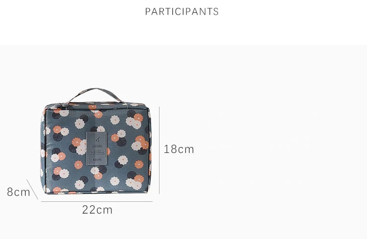 Travel Organizer Women Portable Toiletries Organizer Cosmetic Bag Girls Multiple Compartments Waterproof Make Up Storage