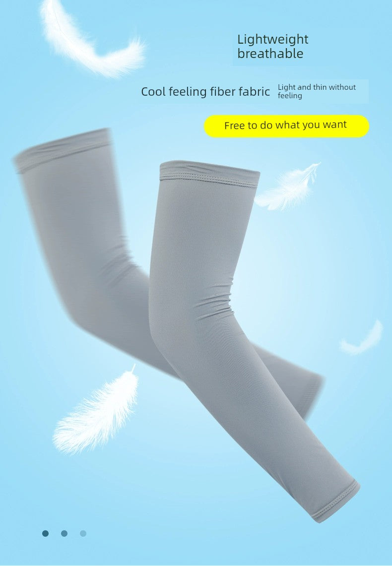 Summer Viscose Fiber Sun-Protection Oversleeves Men's Plus Size UV Protection Cool Oversleeves Driving and Biking Sun Shade Neutral Arm Guard Women