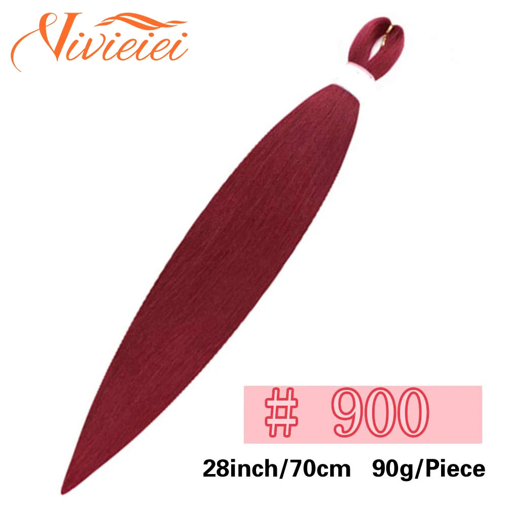 Synthetic Jumbo Braids Hair Extensions 28 Inch Braiding Hair Pre Stretched Orange Green White Blue Red Pink Purple Braids Viralgem Store