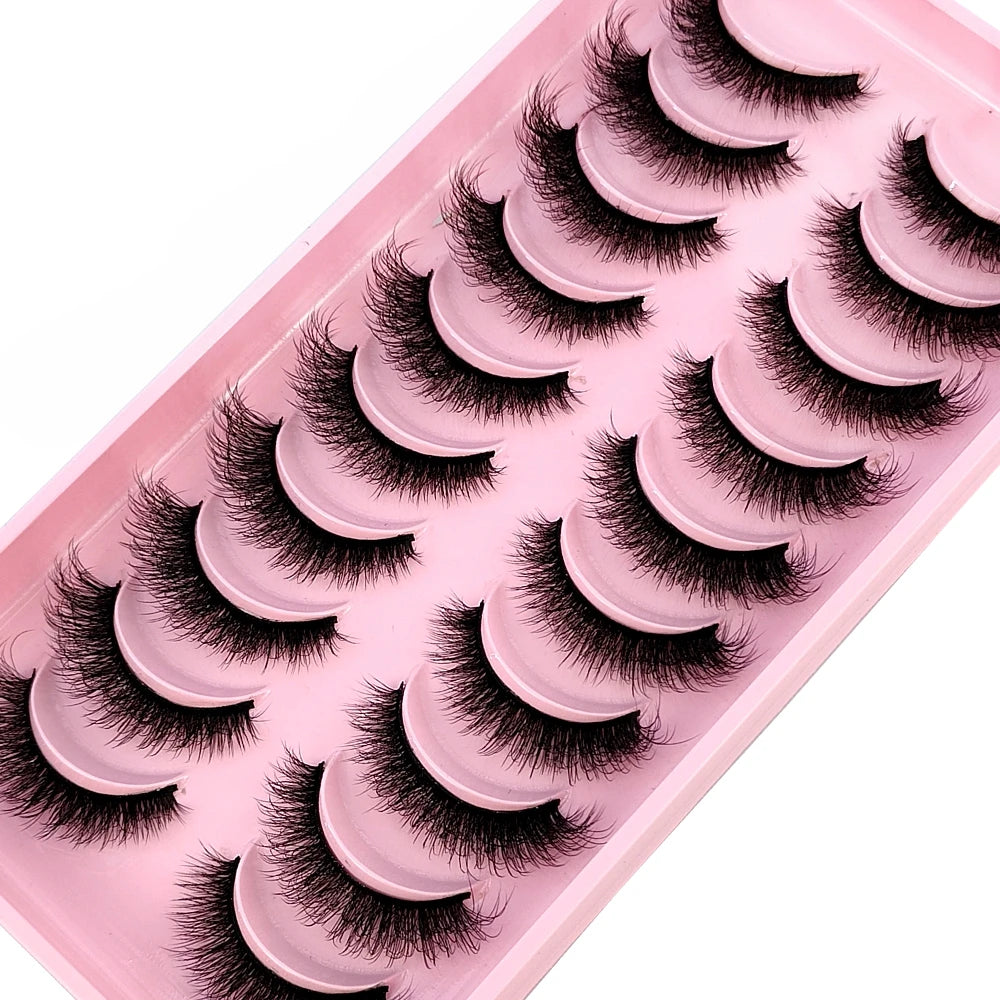 10 Pairs 3D Faux Mink Lashes Fluffy Soft Beauty Wispy Natural Short False Eyelashes Curly lashes Makeup Classic Thick eyelashes