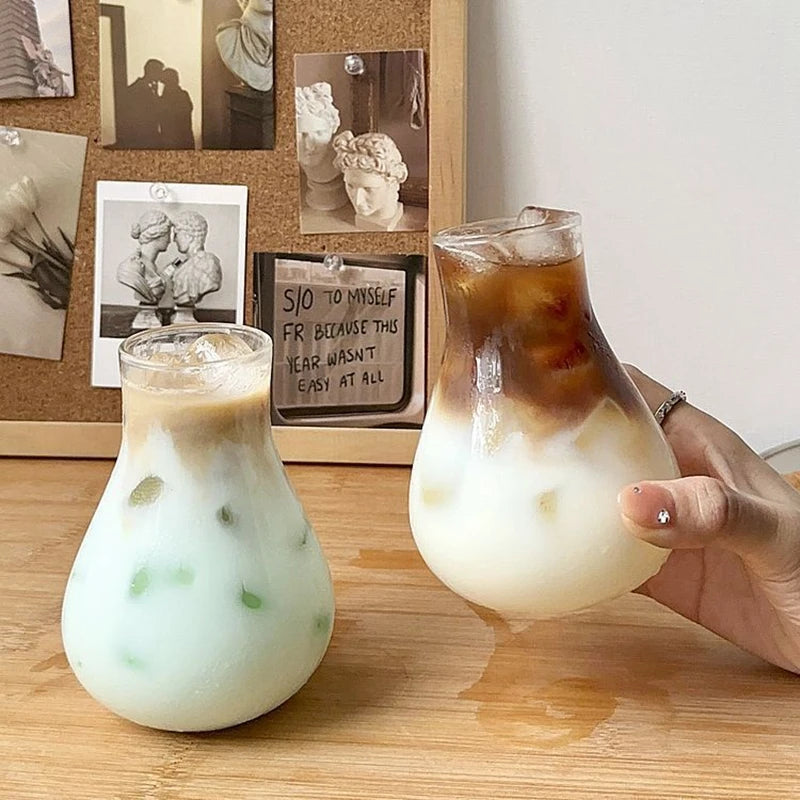 250ml-865ml INS Glass Cup Pineapple Shape Coffee Mug Transparent Cocktail Bar Beverages Soda Water Juice Mugs Cup Drinkware Viralgem Store