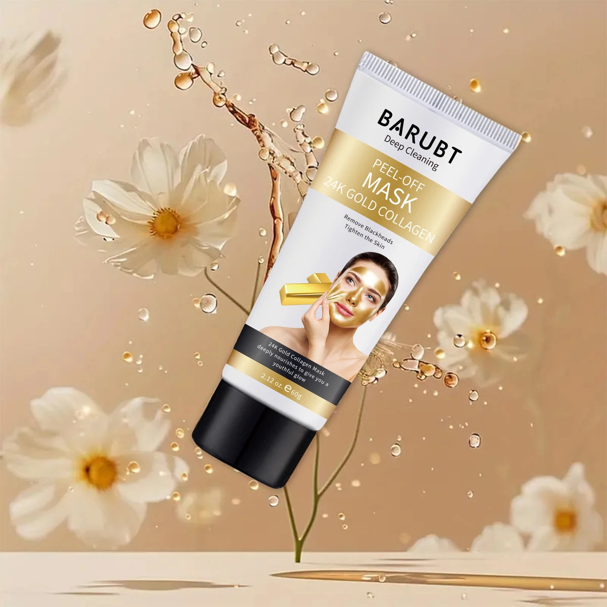 24K gold foil peel off the mask 60g exfoliating deep cleaning and remove the black head acne and tender skin