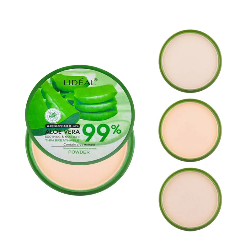 99% Aloe Vera Softening Powder Waterproof Moisturizing Concealer  Foundation Fixed Make Up Oil Control Facial Makeup Cosmetics