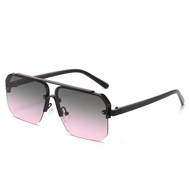 2024 New Square Frame Sunglasses Europe And The United States Fashion Sunglasses Men And Women Half Frame Sunglasses