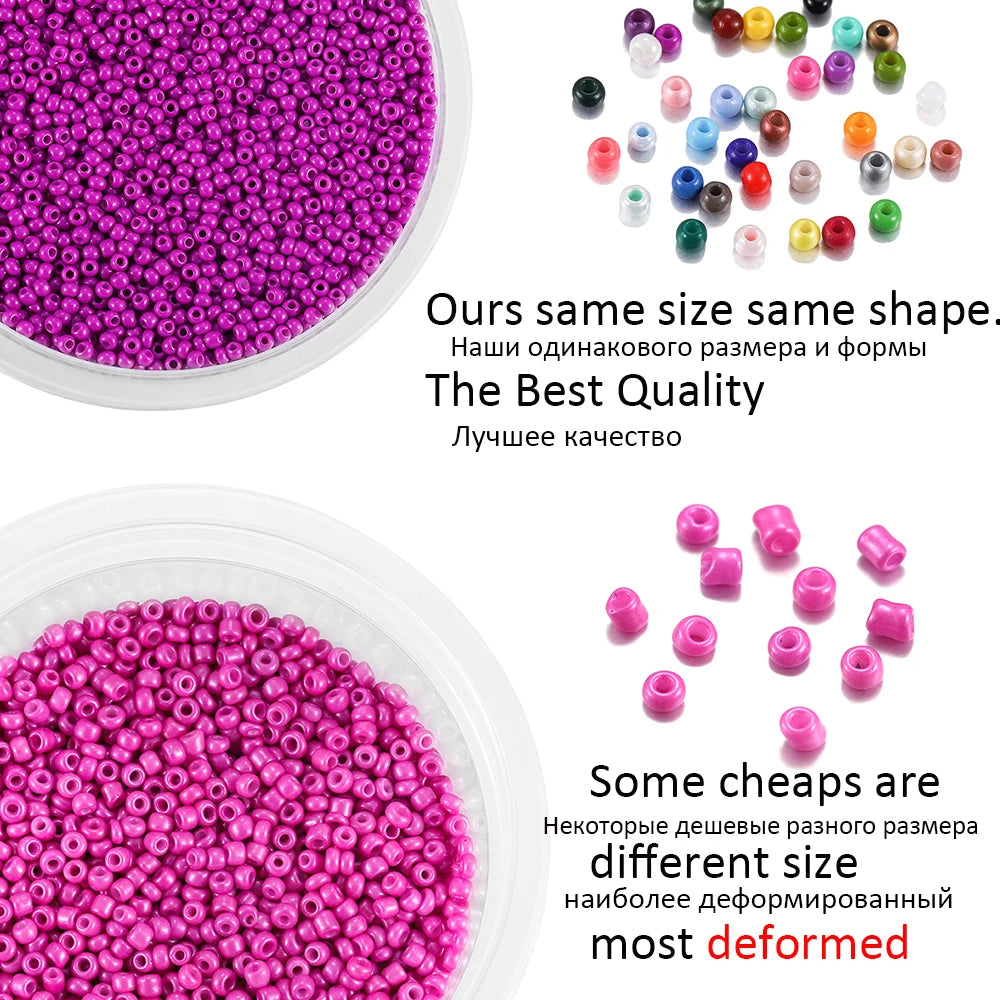 2mm Charm Glass beads Czech Glass Seed Beads Small Round Loose Bead For DIY Jewelry Making Earrings Bracelet