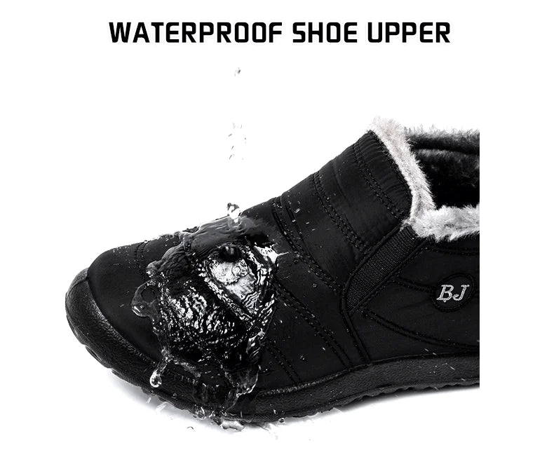 Winter Men Boots Waterproof Snow Boots Warm Fur Casual Men Shoes Antislip Ankel Boots Plush Cotton Shoes