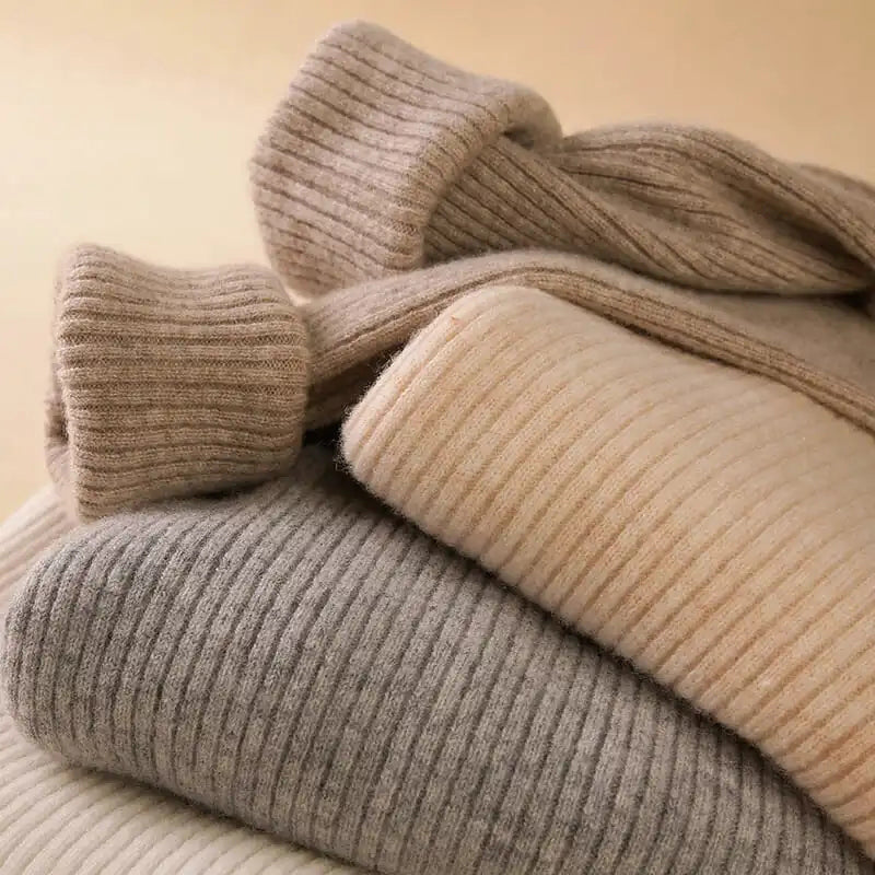 Women Turtleneck Sweater Knitted Soft Pullovers Cashmere Jumpers Basic Soft Sweaters For Women 2024 Autumn Winter