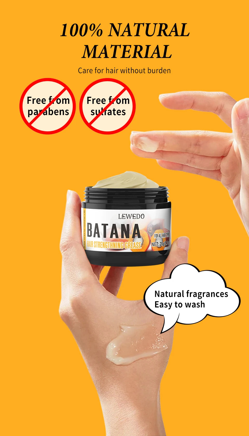 100% Pure Organic Hair Mask Batana Oil Hair Growth Oil Natural Treatment Nourish Reduce Hair Loss Anti-Breakage Hair Products