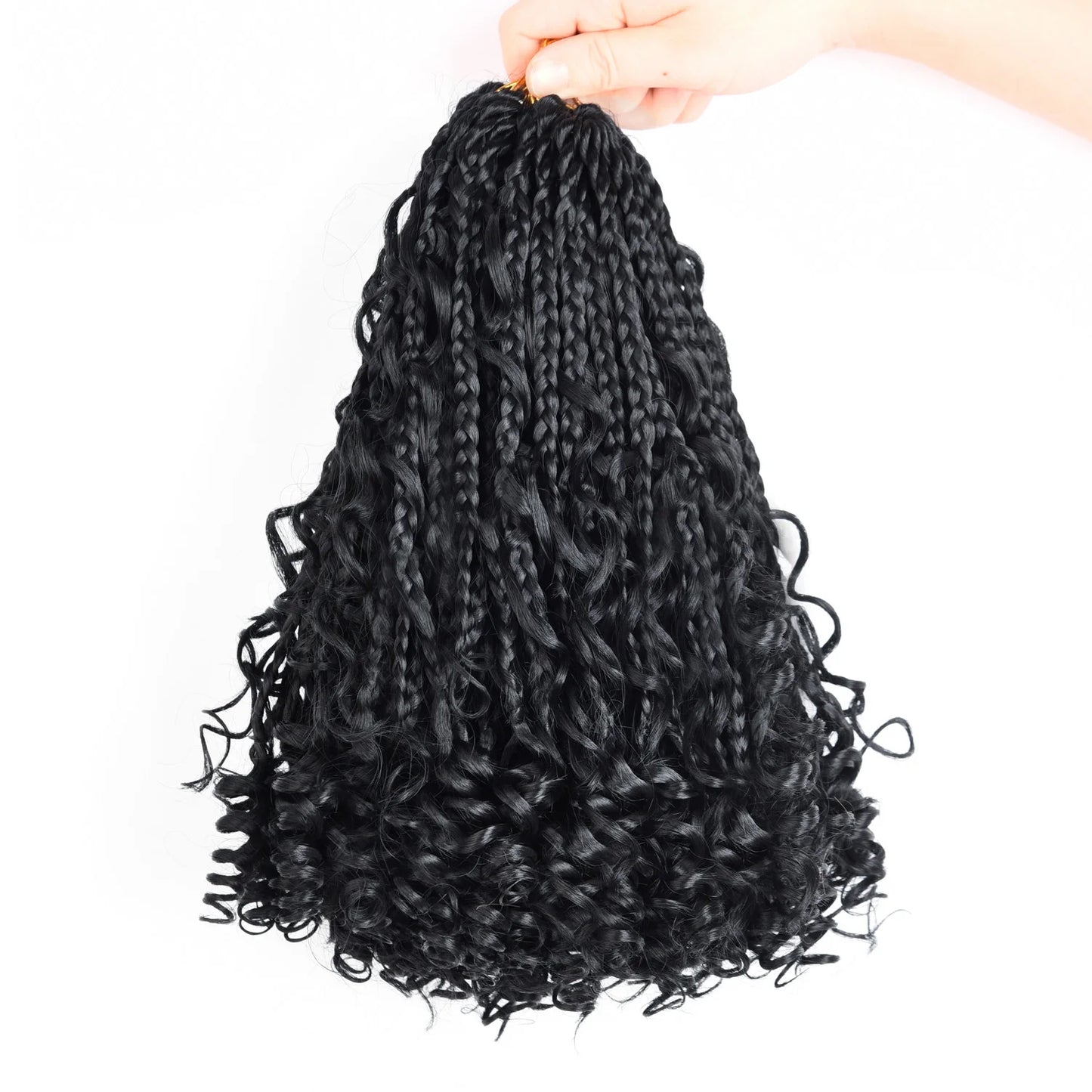10 Inch Bob Goddess Box Braids Crochet Hair 1Pcs/Lot Synthetic Boho Crochet Box Braids With Curls Box Braids Hair Extensions