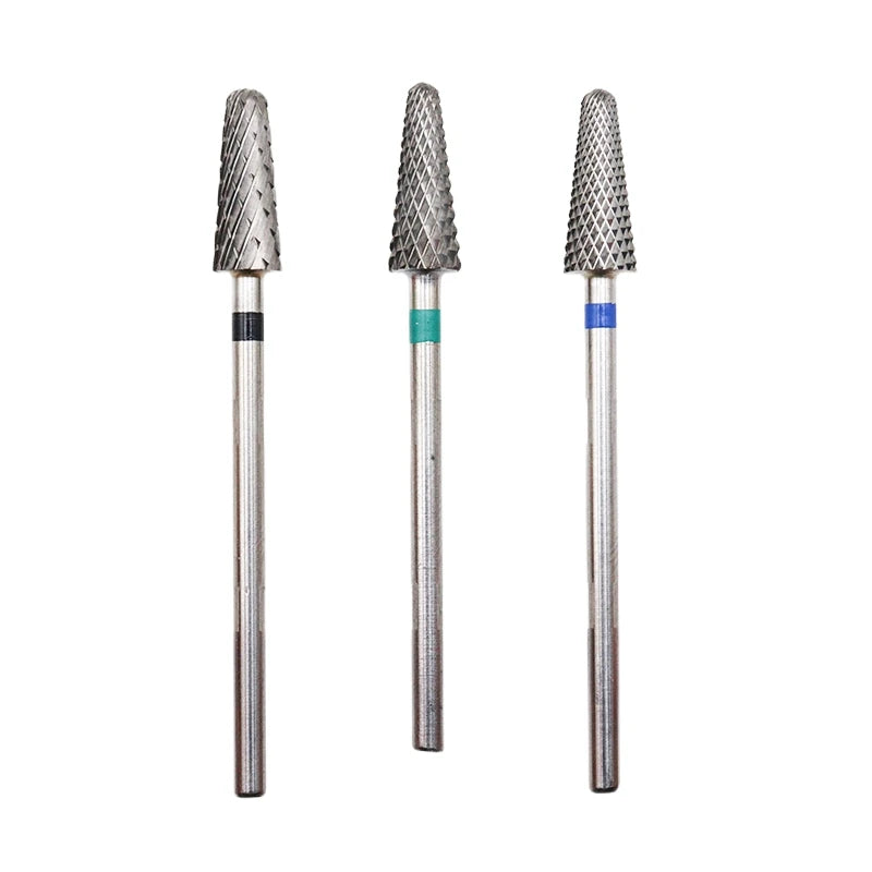 5mm Cone Carbide Nail Drill Bit 3/32" Milling Cutter For Manicure Rotary Burr Nail Bits Electric Drill Accessories Tool
