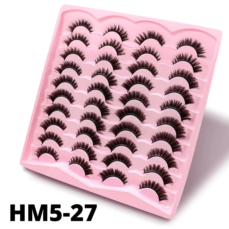 2 Style 20 Pairs Eyelash 3D Natural Mink False Eyelashes Makeup Fake Eye Lashes Faux Cilios Make Up Beauty Tools Wholesale