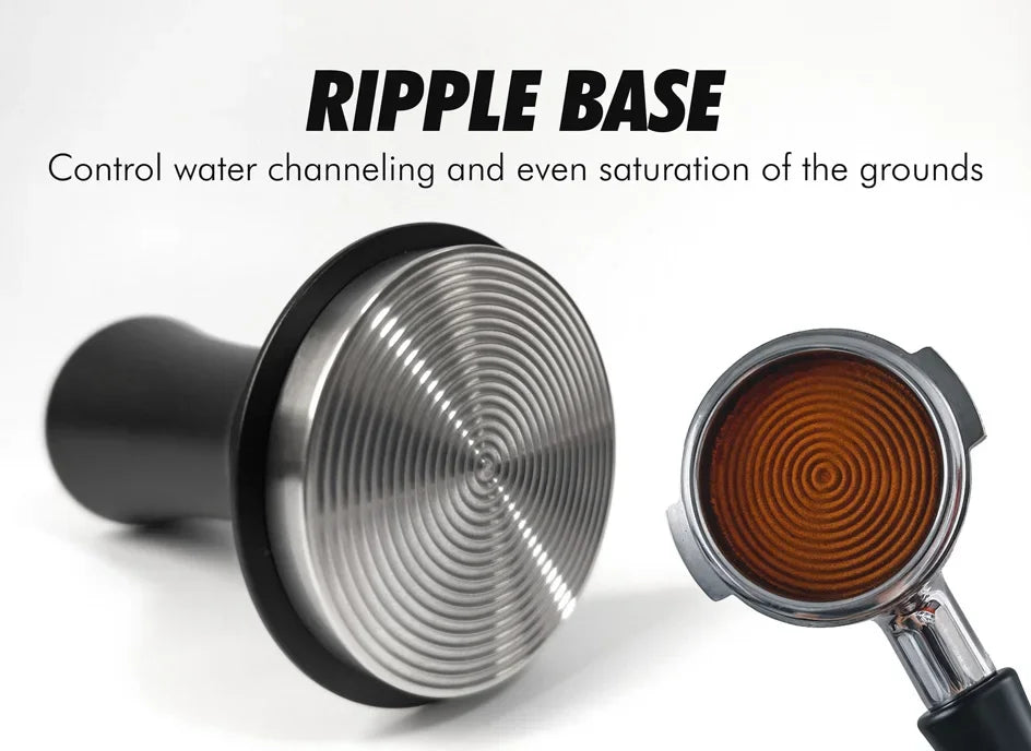 51mm 53mm 58mm Coffee Tampers Spring Loaded Coffee Tamper Ripple Base Aluminum Self Leveling Espresso Tamper Coffee Tamper Kit