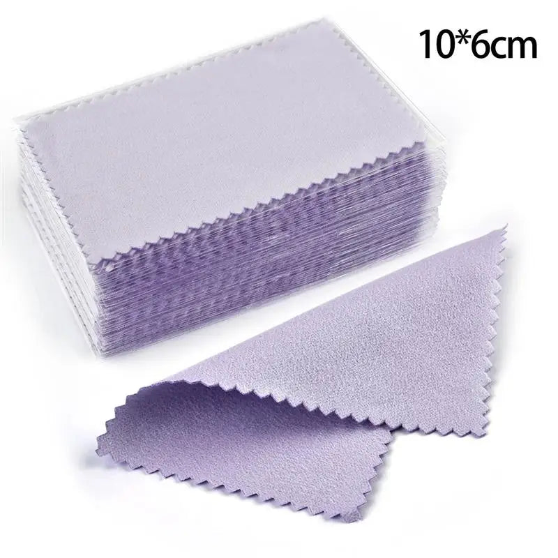 50Pcs Polish Polishing Cloth Silver Color Cleaning Polishing Cloth Soft Clean Wipe Wiping Cloth For Silver Gold Jewelry Tool