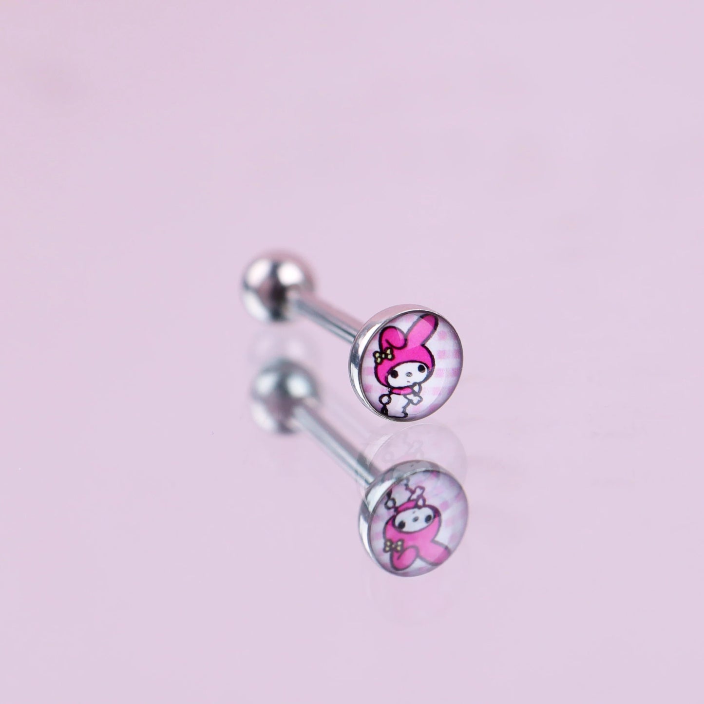 Tongue Ring 14G Cute Design Tongue Barbell Jewelry Stainless Steel External Thread Tongue Piercing Jewelry For Women