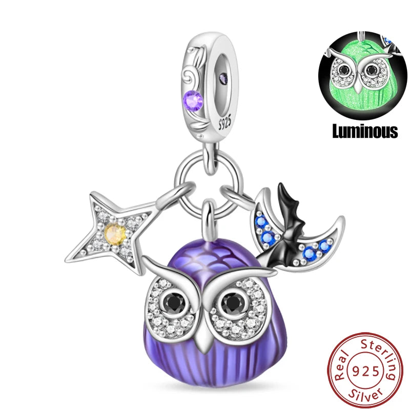 100% 925 Silver Parrot Hummingbird Owl Birds Fashion Design Charms Beads 3mm DIY Fine Jewelry Gifts Making Viralgem Store