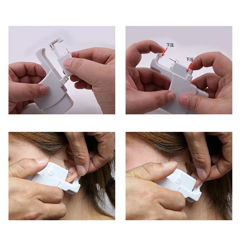 1PC Disposable Sterile Ear Piercing Unit Cartilage Tragus Helix Piercing Gun NO Pain Piercer Tool Machine Kit Stud Body Jewelry Viralgem Store