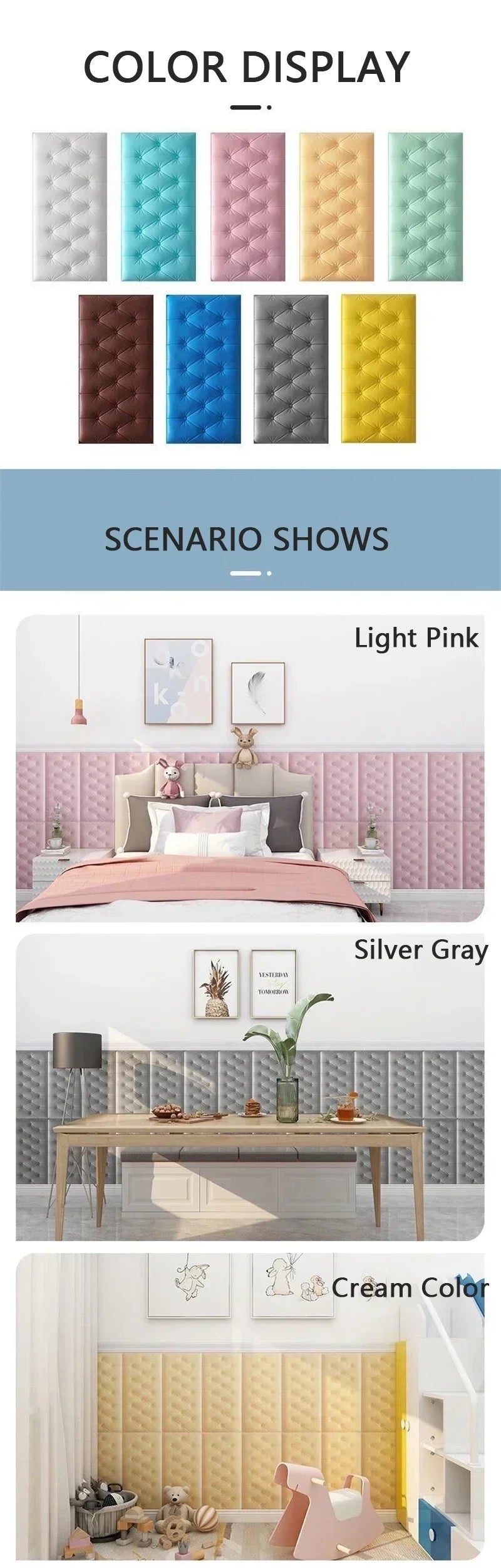 3-6pc/Set Self Adhesive Tile Wall Sticker Home Decor 3D PVC sticker Covers For Kitchen Cupboard Bathroom Waterproof Wallpaper