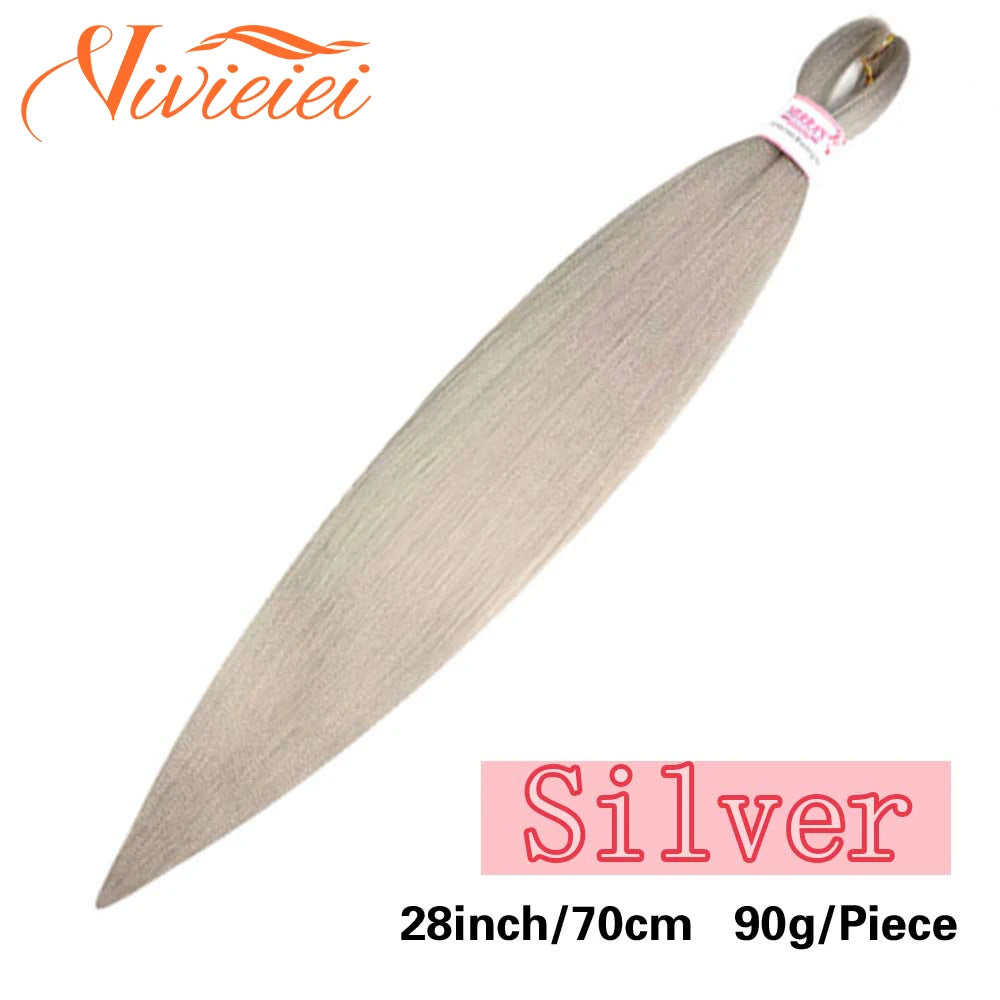 Synthetic Jumbo Braids Hair Extensions 28 Inch Braiding Hair Pre Stretched Orange Green White Blue Red Pink Purple Braids Viralgem Store