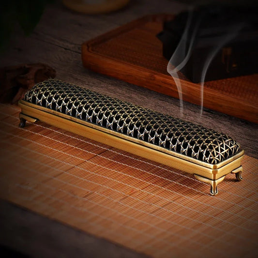 YXY Chinese Style Woven Hollow Incense Burner Metal for Sandalwood OUD 21cm Incense Sticks Holder Zen Home Decor Line Stick Base