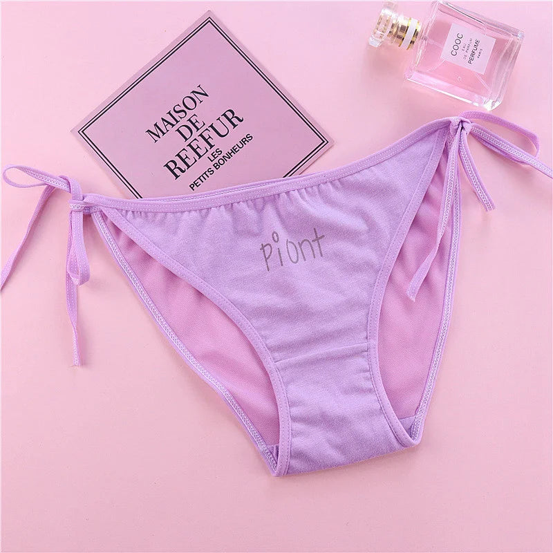 SP&CITY Young Girls Student Cute Underwear Women Japan Lace Up Cotton Panties Funny Hollow Out Seamless Briefs Female Lingerie