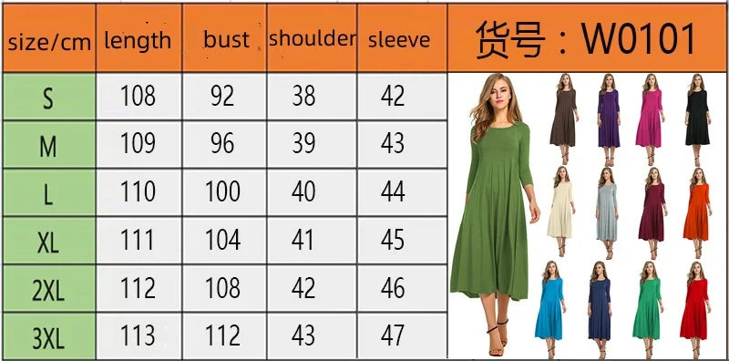 Women Autumn Solid Party Midi Dress Casual O Nesk Half Sleeve Office Lady Red Green Slim Elegant Dresses  Robe Ete XXL  Vestidos Viralgem Store