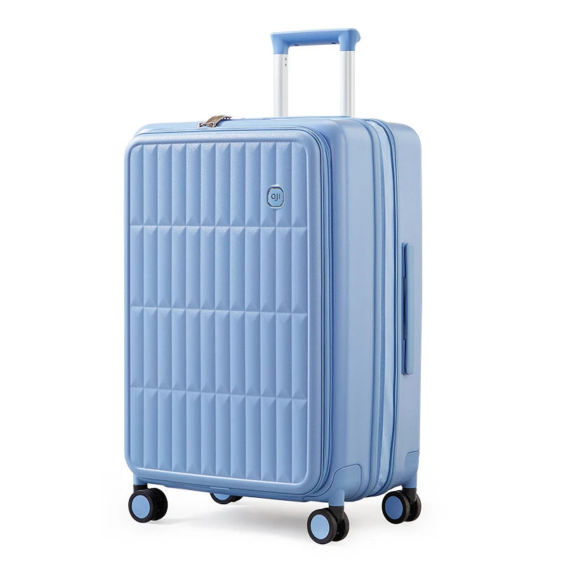 AJI Women Luggage Travel Suitcase Fashions Side Opening Carry On Luggage Expanding Capacity Trolley Case For Men 20 24 26 Inch Viralgem Store